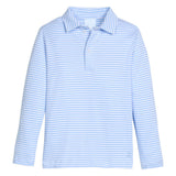 Long Sleeve Polo - Light Blue Stripe