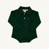 Prim and Proper Polo & Onesie Long Sleeve - Grier Green/Richmond Red