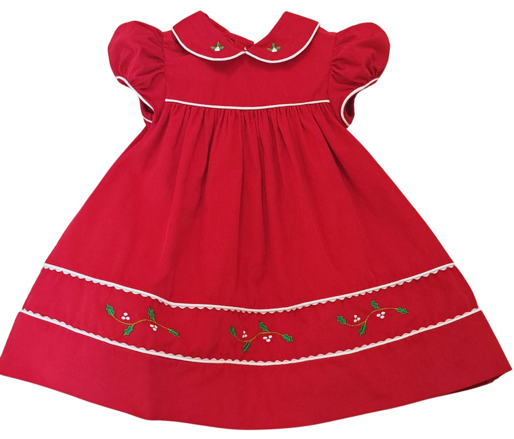 Corduroy Red Classic Float Christmas Dress