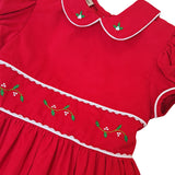 Corduroy Red Classic Christmas Dress