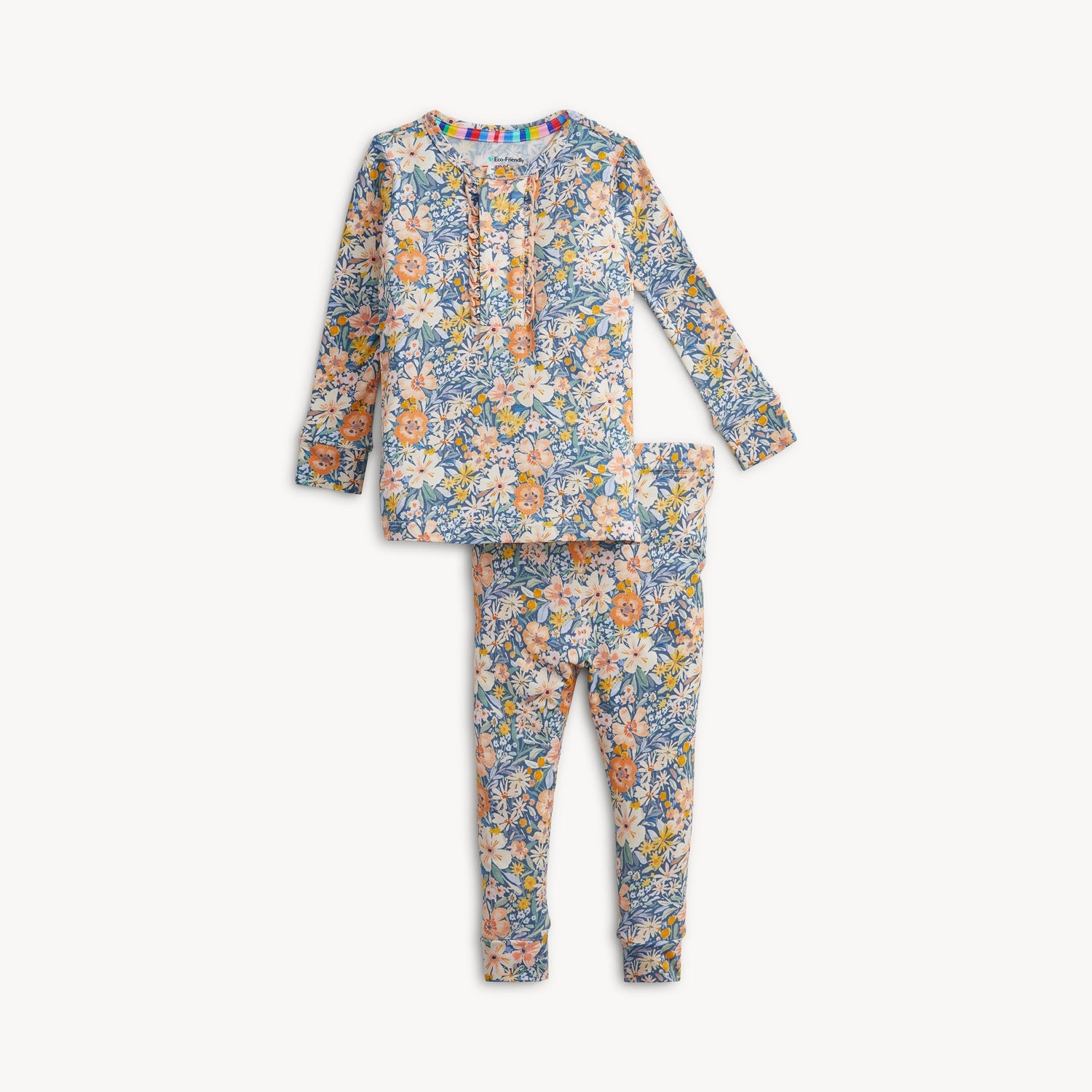 Magnetic Me Flora modal ruffle long sleeve pajama set