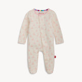 Tiny Tides Pink Organic Cotton Magnetic Footie