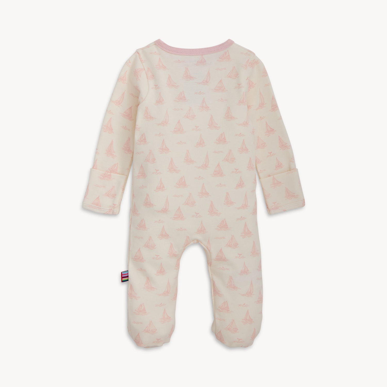 Tiny Tides Pink Organic Cotton Magnetic Footie