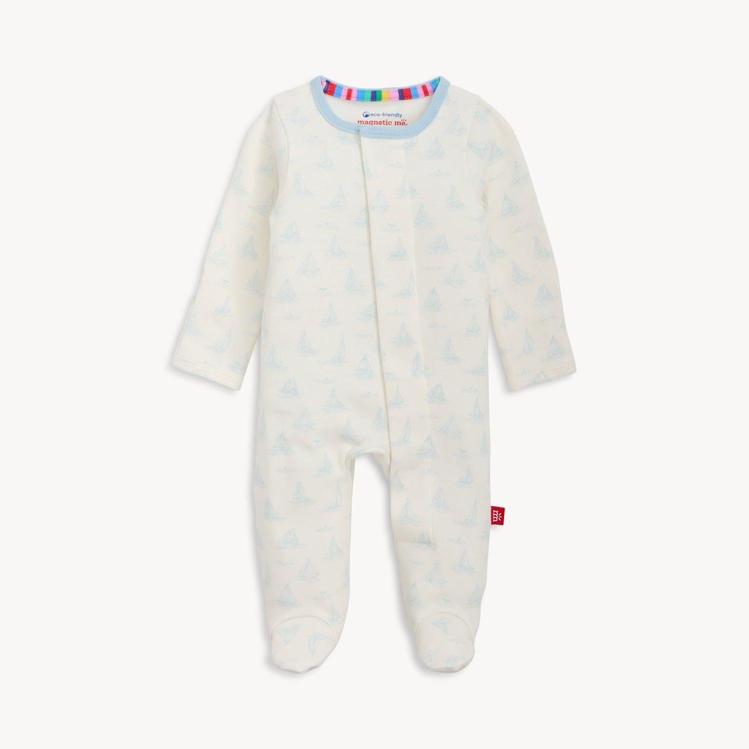 Tiny Tides Blue Organic Cotton Magnetic Footie