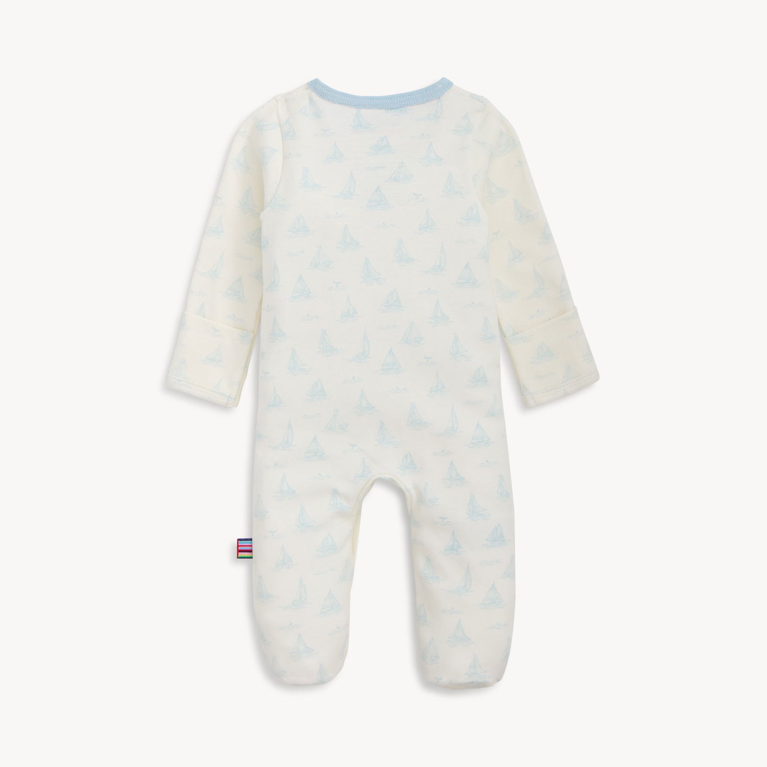 Tiny Tides Blue Organic Cotton Magnetic Footie