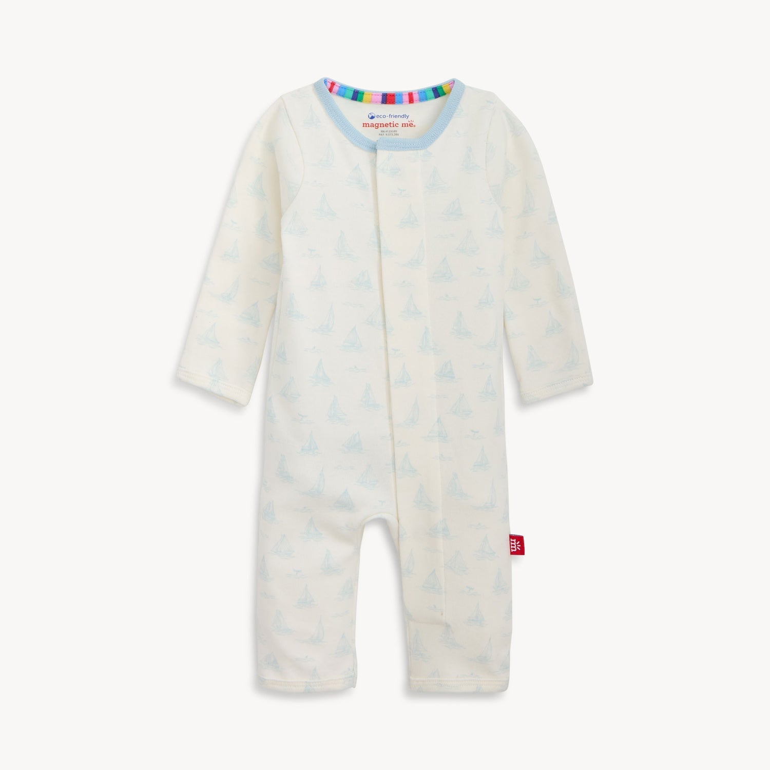 Tiny Tides Blue Organic Cotton Magnetic Coverall