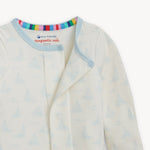 Tiny Tides Blue Organic Cotton Magnetic Coverall