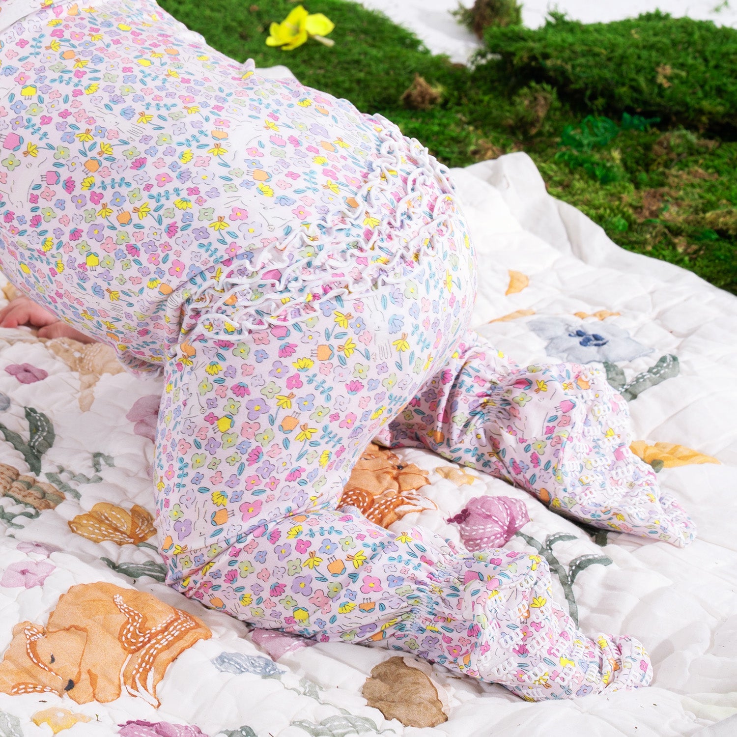 Bunny Blossom Modal Magnetic Ruffle Footie