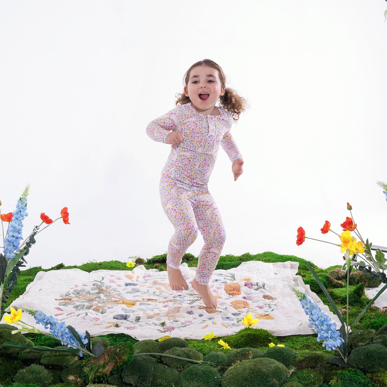 Bunny Blossom Modal Mag Ruf Ls Lng Pnt PJ Set