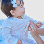Heart & Bow Pointelle Magnetic Footie