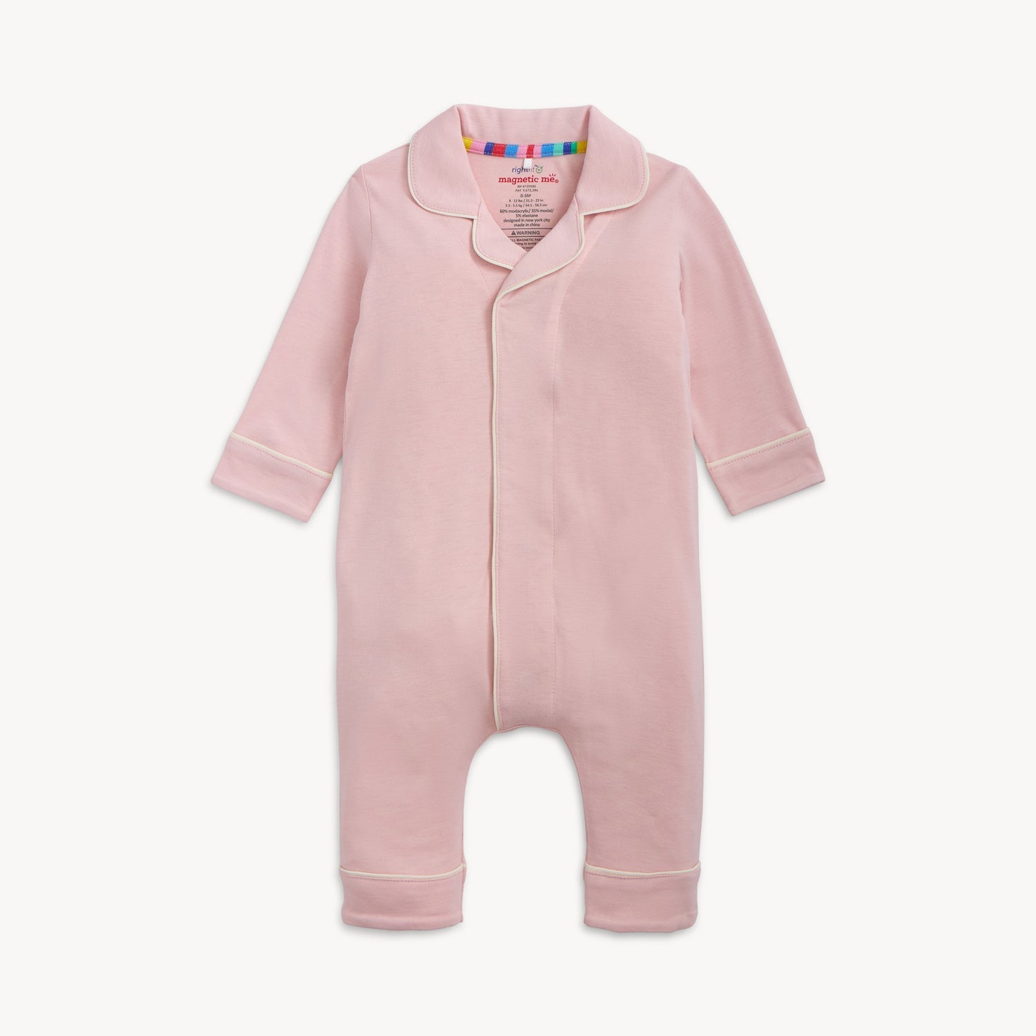 Blush Pink Right Fit Magnet Pant Romper W Pip