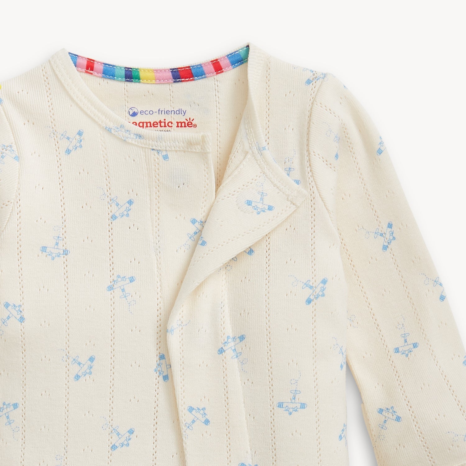 Airplanes Pointelle Magnetic Footie