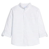 Mandarin Collar Roll Sleeve Shirt - Savannah Stripe