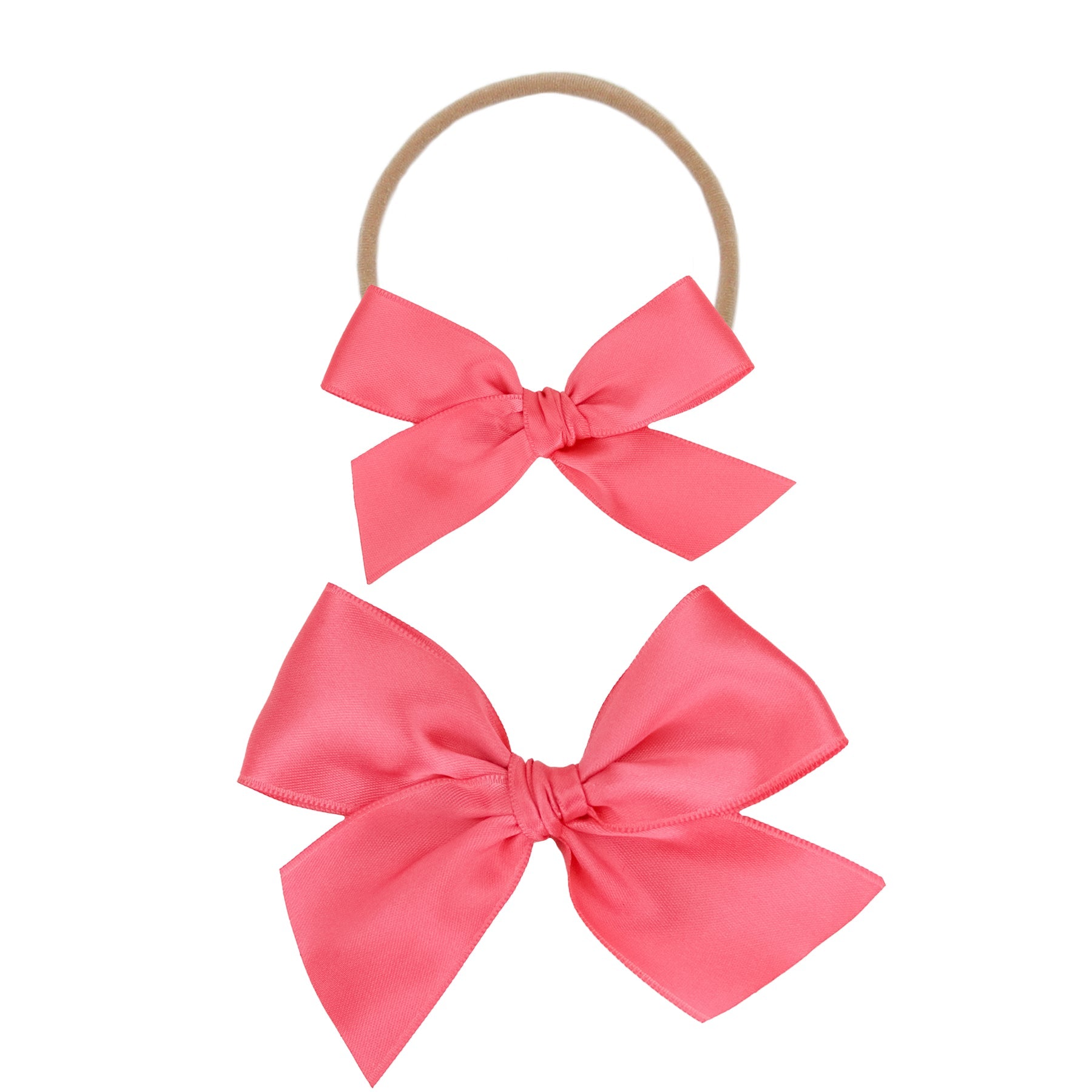 Baby Satin Bow - Melon