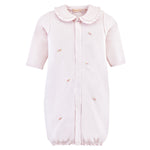 Baby Club Chic sweet roses all-over embroidered pima convertible gown in pink