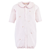 Baby Club Chic sweet roses all-over embroidered pima convertible gown in pink