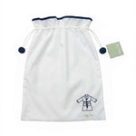Terry Tots navy trim bathrobe in gift packaging