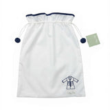 Terry Tots navy trim bathrobe in gift packaging