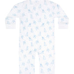 Blue Puppy Love Print Zipper Footie