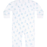 Blue Puppy Love Print Zipper Footie