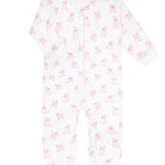 Pink Puppy Love Print Zipper Footie