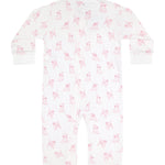Pink Puppy Love Print Zipper Footie