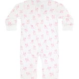 Pink Puppy Love Print Zipper Footie