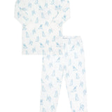 Blue Puppy Love Print Pajamas