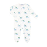 Blue Merry Sleighs Zipper Footie