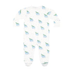 Blue Merry Sleighs Zipper Footie