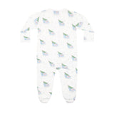 Pink Merry Sleighs Zipper Footie