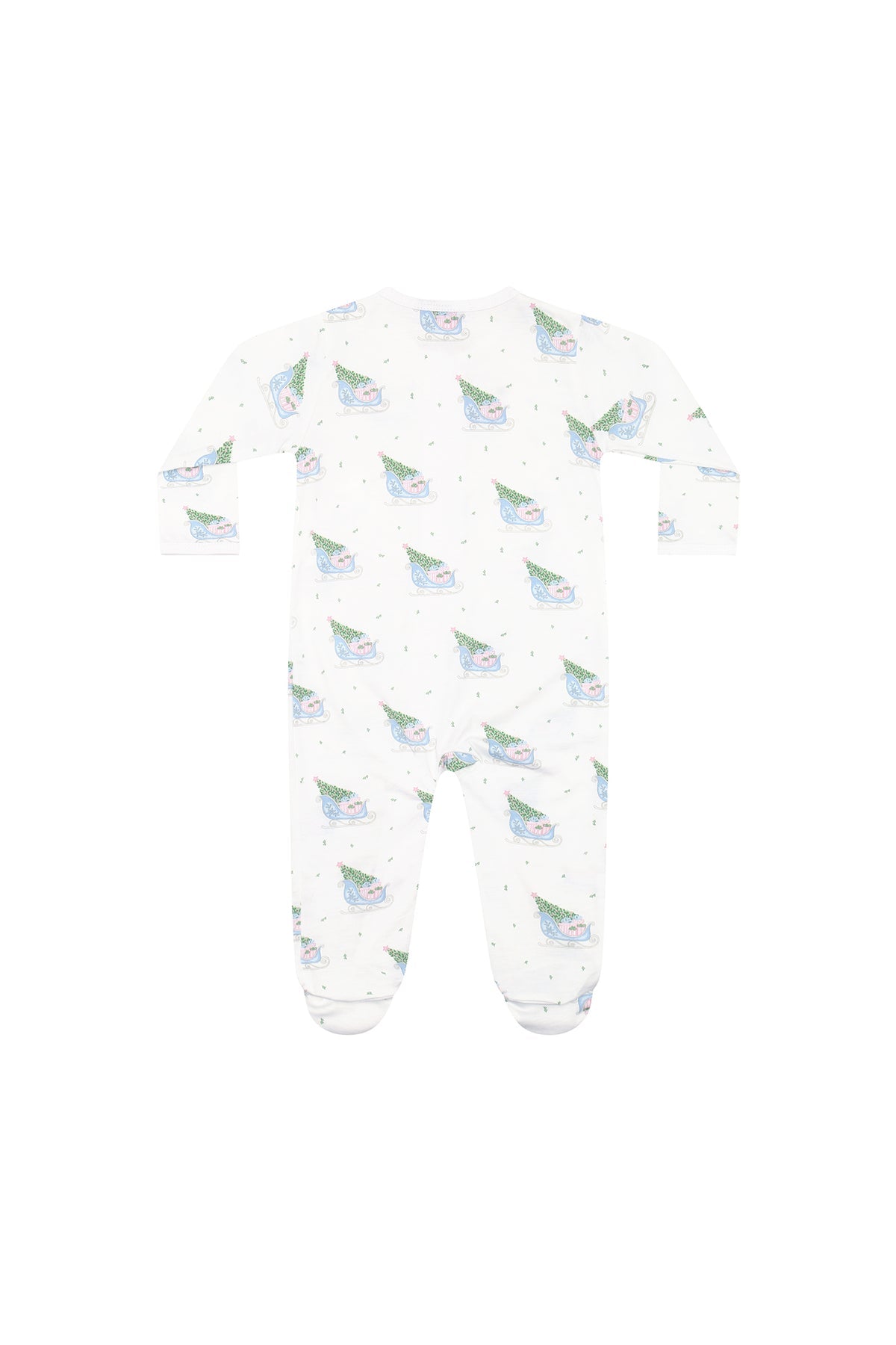 Pink Merry Sleighs Zipper Footie