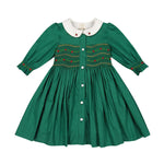 Olympe Green Smocked Christmas Dress
