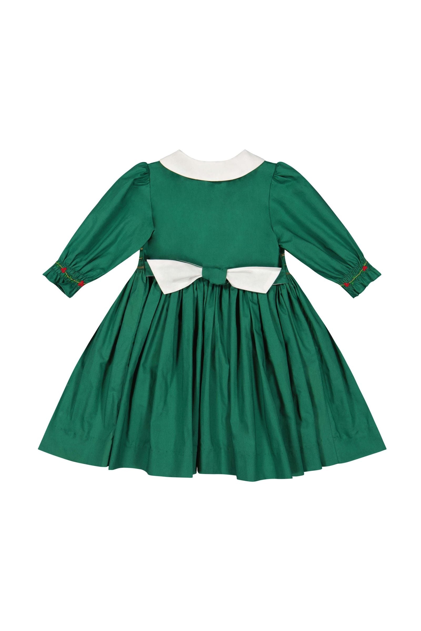 Olympe Green Smocked Christmas Dress