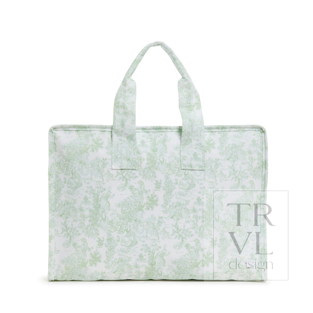 OVERNITE TOTE - Bunny Toile Green