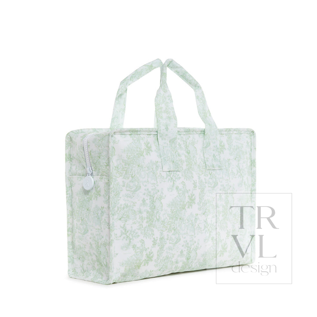 OVERNITE TOTE - Bunny Toile Green