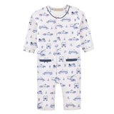 Baby Club Chic rescue riders printed pima playsuit with piping