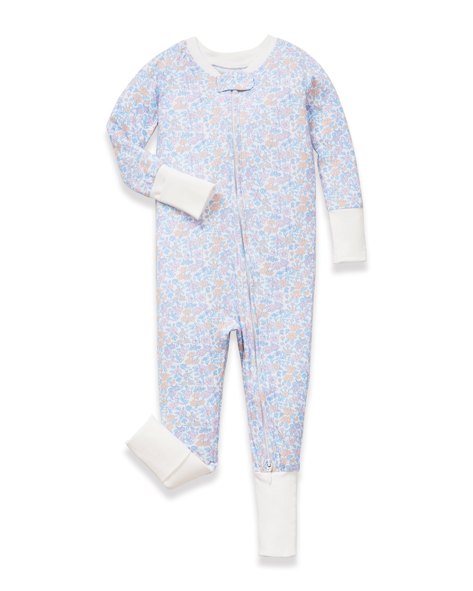 Infant Peekaboo Romper in Fleur Blanche