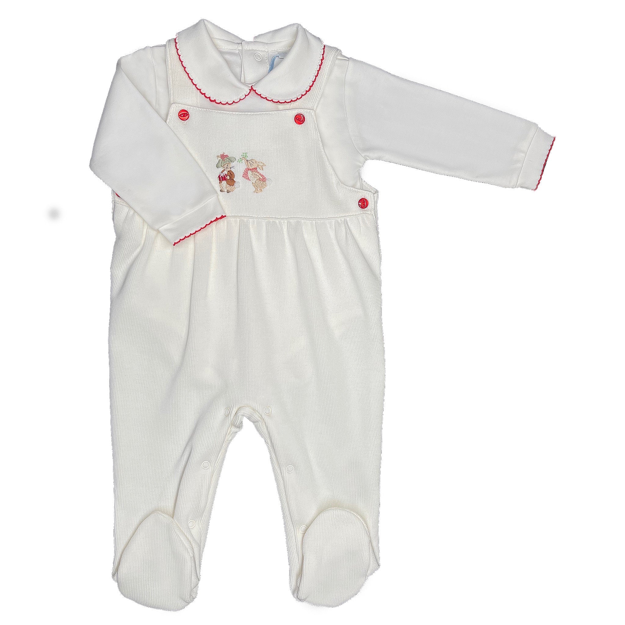 Mistletoe Kisses Knit Dungaree Set