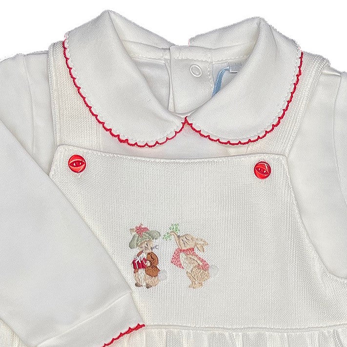 Mistletoe Kisses Knit Dungaree Set