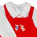 Peter and Flopsy Festive Knit Dungaree Set