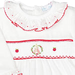Flopsy Festive Bunny Smocked Footie - Velour