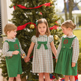 Ruffled Peter Pan Blouse - Mistletoe Tartan
