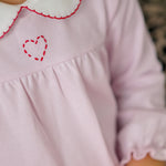 Collar detail on The Proper Peony Heart long sleeve dress