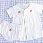 Pinpoint Layette Knit Set - Pumpkin
