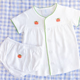 Pinpoint Layette Knit Set - Pumpkin