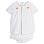 Pinpoint Layette Knit Set - Pumpkin