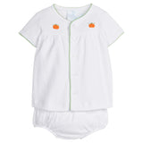 Pinpoint Layette Knit Set - Pumpkin