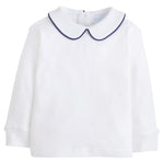 Piped Peter Pan Shirt - Navy