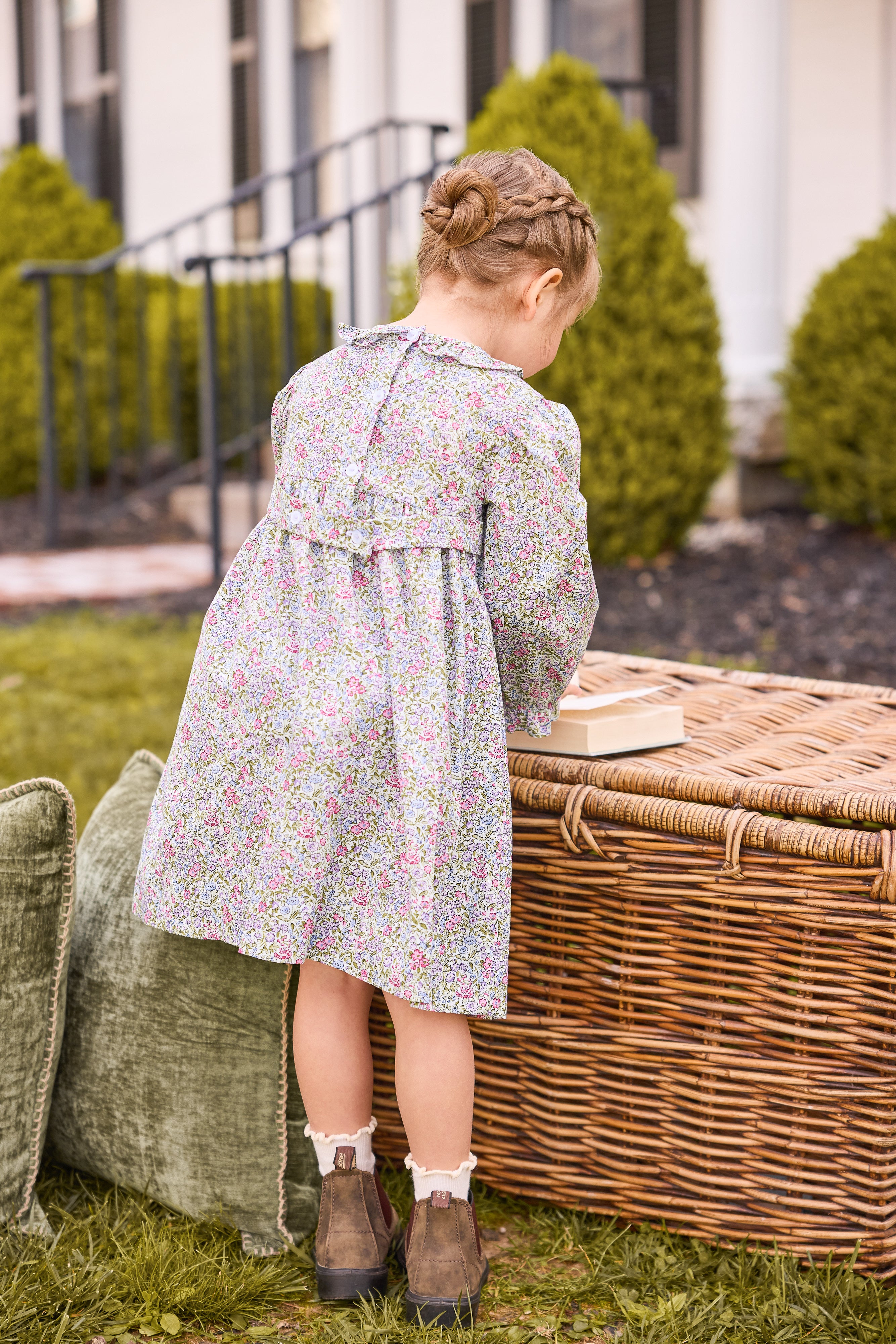 Pleated Caroline Dress - Lavender Gables Floral
